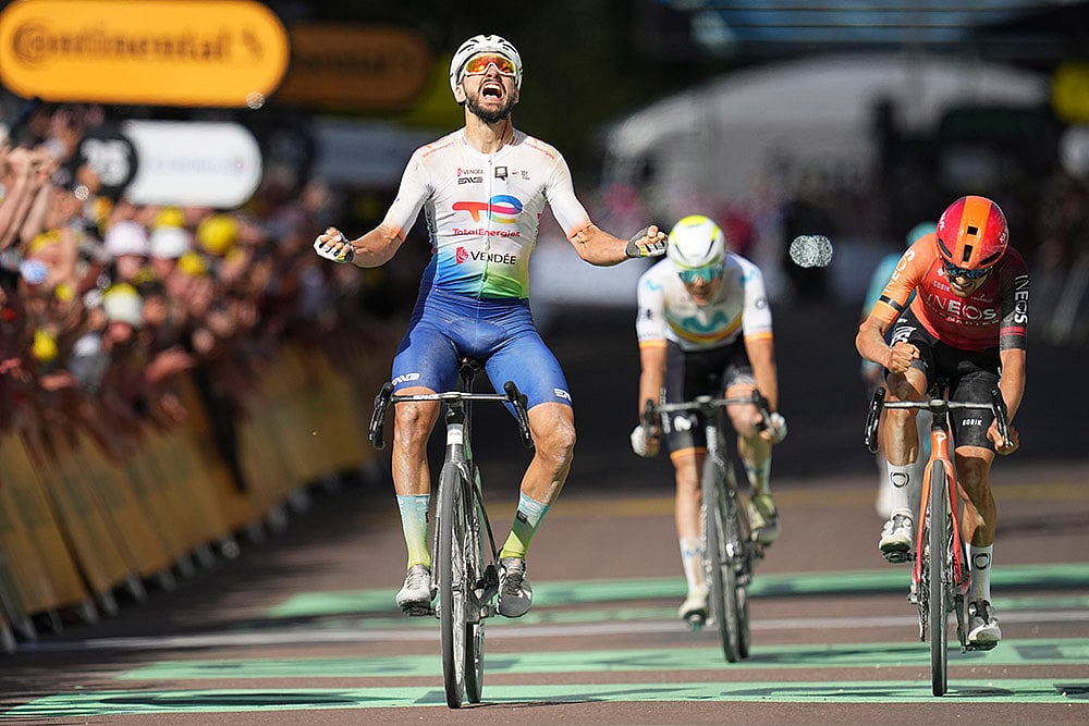 | Photo: AP/Daniel Cole : Anthony Turgis Wins ninth stage of Tour de France 2024